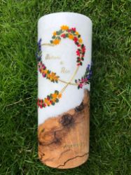 Bild von Holzkerze mit Teelichteinsatz