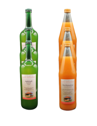 Bild von Apfelsaft/Marillennektar - 6er Karton Gemischt - BMK