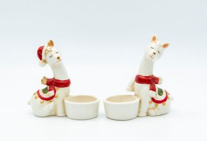 Picture of TEELICHTHALTER ALPAKA PORZELLAN H11.5CM  - (Weihnachtsdeko)