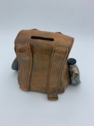 Bild von Sparkasse Rucksack braun m. Feldflasche und Hut
