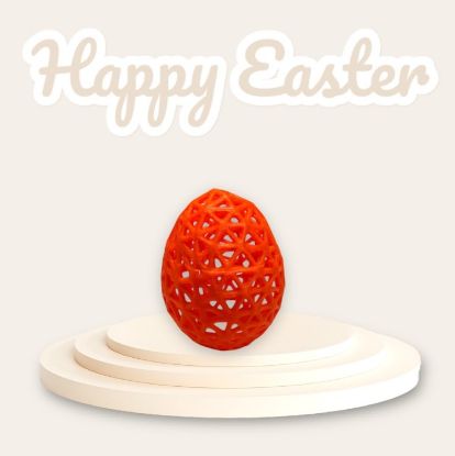 Bild von Modernes Deko-Ei im Gitterdesign – leuchtend Orange