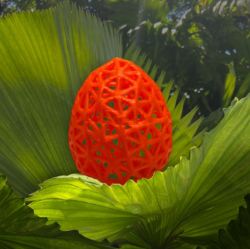 Picture of Modernes Deko-Ei im Gitterdesign – leuchtend Orange