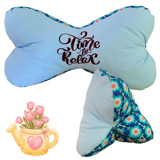 Bild von Leseknochen „Time to Relax“ – Sanftes Blau trifft florale Frische