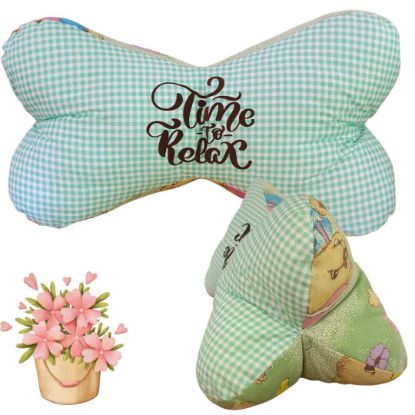 Bild von Leseknochen „Time to Relax“ – Fröhliches Karo trifft nostalgischen Charme