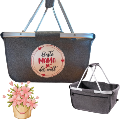 Bild von Filzkorb mit Aluminiumrahmen – "Beste Mama der Welt"