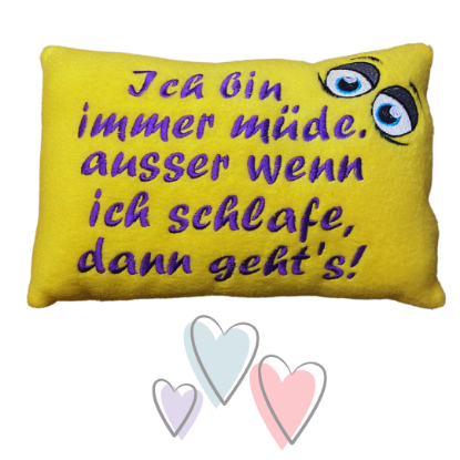 Bild von „Ich bin immer müde… “ – Dein Kissen für alle Fälle