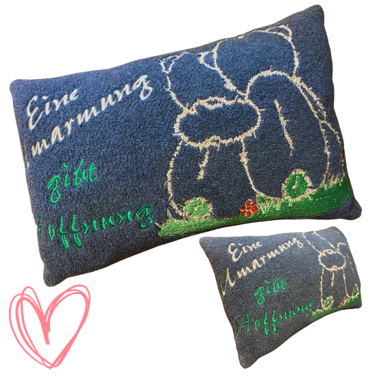 Bild von „Eine Umarmung gibt Hoffnung“ – Trostkissen mit Herz