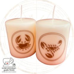 Picture of Sternzeichen-Kerze – handbedruckt mit Tierkreiszeichen, 8 × 9 cm