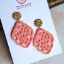 Bild von Ornament-Ohrstecker - Rhombusform - vintage pink - Stecker rund goldfarbig