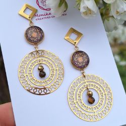 Picture of Folge deinem Herzensweg - Ohrstecker SARA aus Edelstahl mit Tigerauge