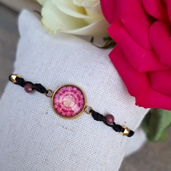 Picture of Mandala der Dankbarkeit - Armband mit Fassung aus Edelstahl goldfarbig